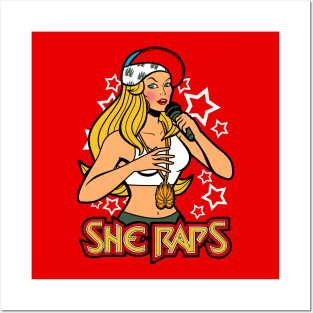 She Raps Female Superhero Rapping Posters and Art